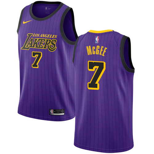 Men's Los Angeles Lakers #7 JaVale McGee Purple Nike NBA City Edition Authentic  Jersey