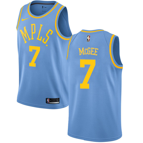 Men's Los Angeles Lakers #7 JaVale McGee Blue Nike NBA Hardwood Classics Authentic Jersey 