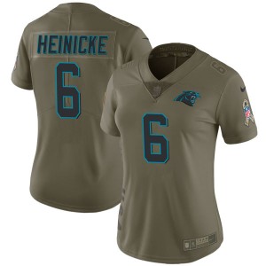 Women's Carolina Panthers Nike #6 Taylor Heinicke Limited Green 2017 Salute to Service Jersey