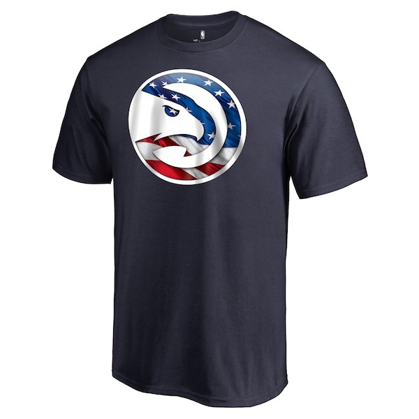 Men's Atlanta Hawks Navy Personalized Name and Number Banner Wave T-Shirt