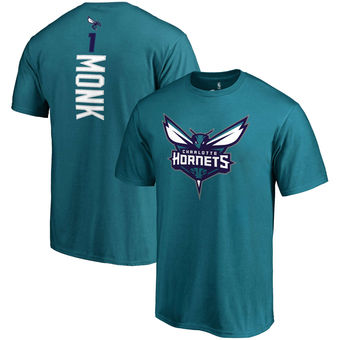 Men's Charlotte Hornets 1 Malik Monk Teal Backer Name & Number T-Shirt