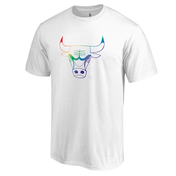 Men's Chicago Bulls White Team Pride V-Neck T-Shirt