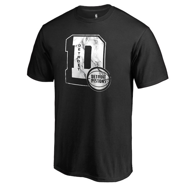 Men's Detroit Pistons Black Letterman T-Shirt