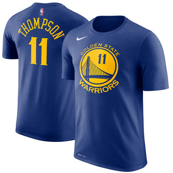 Men's Golden State Warriors 11 Klay Thompson Nike Royal Name & Number Performance T-Shirt