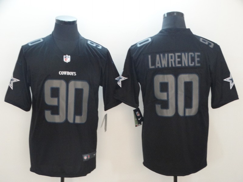 Nike Cowboys 90 DeMarcus Lawrence Black Impact Rush Limited Jersey