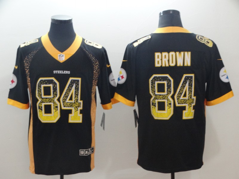 Nike Steelers #84 JuJu Brown Black Team Color Men' s Limited Rush Jersey