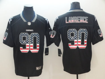 Nike Steelers 90 DeMarcus Lawrence Black USA Flag Fashion Limited Jersey