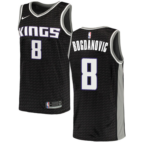 Women's Sacramento Kings #8 Bogdan Bogdanovic Black Basketball Swingman Statement Edition Jersey