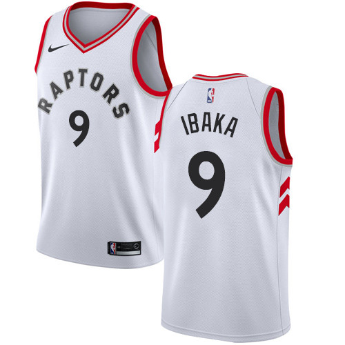 Youth Toronto Raptors #9 Serge Ibaka White Basketball Swingman Association Edition Jersey