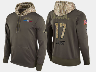 Nike Colorado Avalanche 17 Tyson Jost Olive Salute To Service Pullover Hoodie