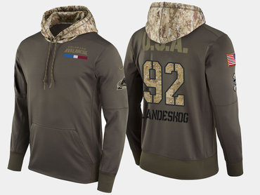 Nike Colorado Avalanche 92 Gabriel Landeskog Olive Salute To Service Pullover Hoodie