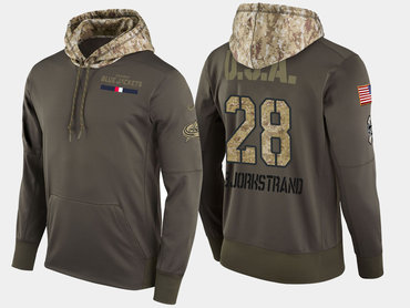 Nike Columbus Blue Jackets 28 Oliver Bjorkstrand Olive Salute To Service Pullover Hoodie