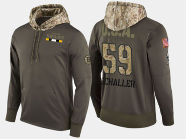 Nike Boston Bruins 59 Tim Schaller Olive Salute To Service Pullover Hoodie