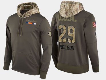 Nike New York Islanders 29 Brock Nelson Olive Salute To Service Pullover Hoodie