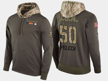 Nike New York Islanders 50 Adam Pelech Olive Salute To Service Pullover Hoodie