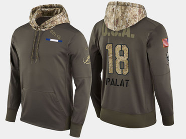 Nike Tampa Bay Lightning 18 Ondrej Palat Olive Salute To Service Pullover Hoodie