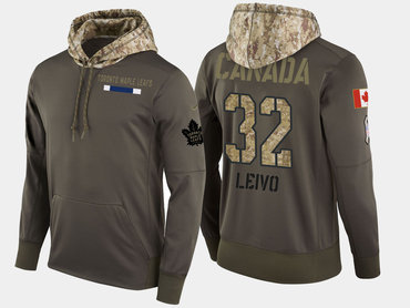 Nike Toronto Maple Leafs 32 Josh Leivo Olive Salute To Service Pullover Hoodie