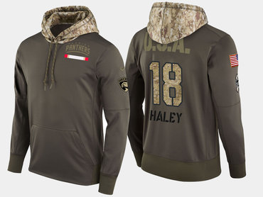 Nike Florida Panthers 18 Micheal Haley Olive Salute To Service Pullover Hoodie