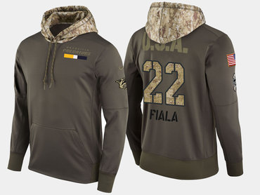 Nike Nashville Predators 22 Kevin Fiala Olive Salute To Service Pullover Hoodie