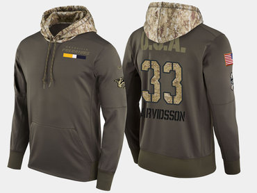 Nike Nashville Predators 33 Viktor Arvidsson Olive Salute To Service Pullover Hoodie