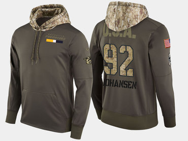 Nike Nashville Predators 92 Ryan Johansen Olive Salute To Service Pullover Hoodie