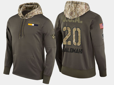 Nike Nashville Predators 20 Miikka Salomaki Olive Salute To Service Pullover Hoodie