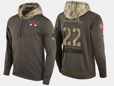 Nike New York Rangers 22 Kevin Shattenkirk Olive Salute To Service Pullover Hoodie