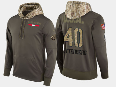 Nike Detroit Red Wings 40 Henrik Zetterberg Olive Salute To Service Pullover Hoodie