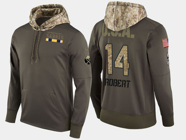 Nike Buffalo Sabres 14 Rene Robert Retired Olive Salute To Service Pullover Hoodie