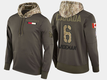 Nike Ottawa Senators 6 Chris Wideman Olive Salute To Service Pullover Hoodie