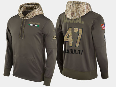 Nike Dallas Stars 47 Alexander Radulov Olive Salute To Service Pullover Hoodie