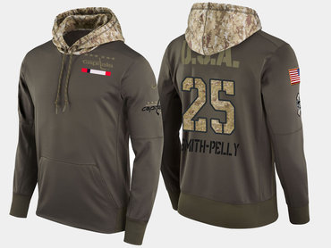 Nike Washington Capitals 25 Devante Smith-Pelly Olive Salute To Service Pullover Hoodie