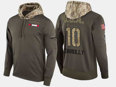 Nike Washington Capitals 10 Brett Connolly Olive Salute To Service Pullover Hoodie