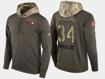 Nike Arizona Coyotes 34 Zac Rinaldo Olive Salute To Service Pullover Hoodie