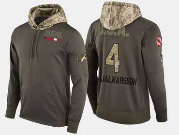 Nike Arizona Coyotes 4 Niklas Hjalmarsson Olive Salute To Service Pullover Hoodie