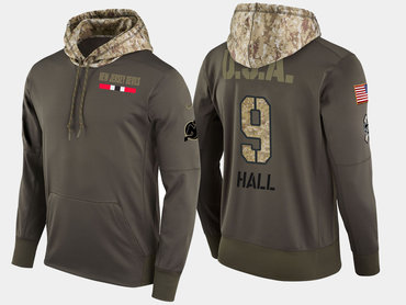 Nike New Jersey Devils 9 Taylor Hall Olive Salute To Service Pullover Hoodie