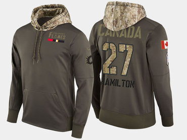 Nike Calgary Flames 27 Dougie Hamilton Olive Salute To Service Pullover Hoodie