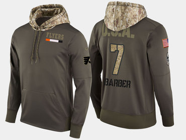 Nike Philadelphia Flyers 7 Bill Barber Retired Olive Salute To Service Pullover Hoodie