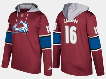 Adidas Colorado Avalanche 16 Nikita Zadorov Name And Number Burgundy Hoodie