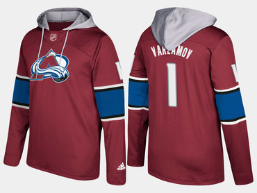 Adidas Colorado Avalanche 1 Semyon Varlamov Name And Number Burgundy Hoodie