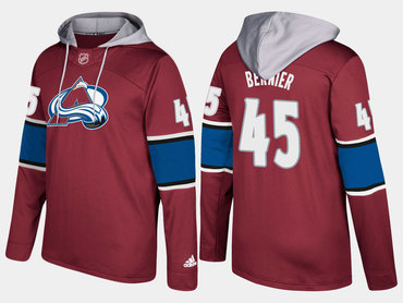 Adidas Colorado Avalanche 45 Jonathan Bernier Name And Number Burgundy Hoodie