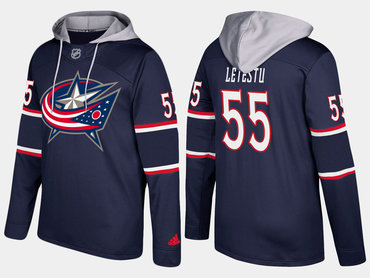 Adidas Columbus Blue Jackets 55 Mark Letestu Name And Number Navy Hoodie