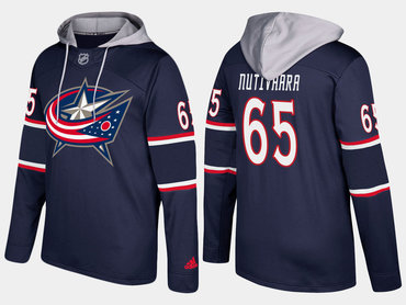 Adidas Columbus Blue Jackets 65 Markus Nutivaara Name And Number Navy Hoodie