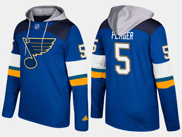 Adidas St. Louis Blues 5 Bob Plager Retired Blue Name And Number Hoodie