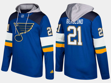 Adidas St. Louis Blues 21 Patrik Berglund Name And Number Blue Hoodie