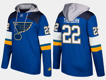 Adidas St. Louis Blues 22 Chris Thorburn Name And Number Blue Hoodie