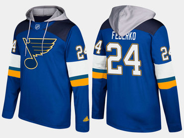 Adidas St. Louis Blues 24 Bernie Federko Retired Blue Name And Number Hoodie