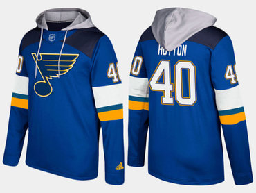 Adidas St. Louis Blues 40 Carter Hutton Name And Number Blue Hoodie