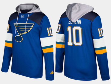 Adidas St. Louis Blues 10 Brayden Schenn Name And Number Blue Hoodie