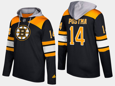 Adidas Boston Bruins 14 Paul Postma Name And Number Black Hoodie